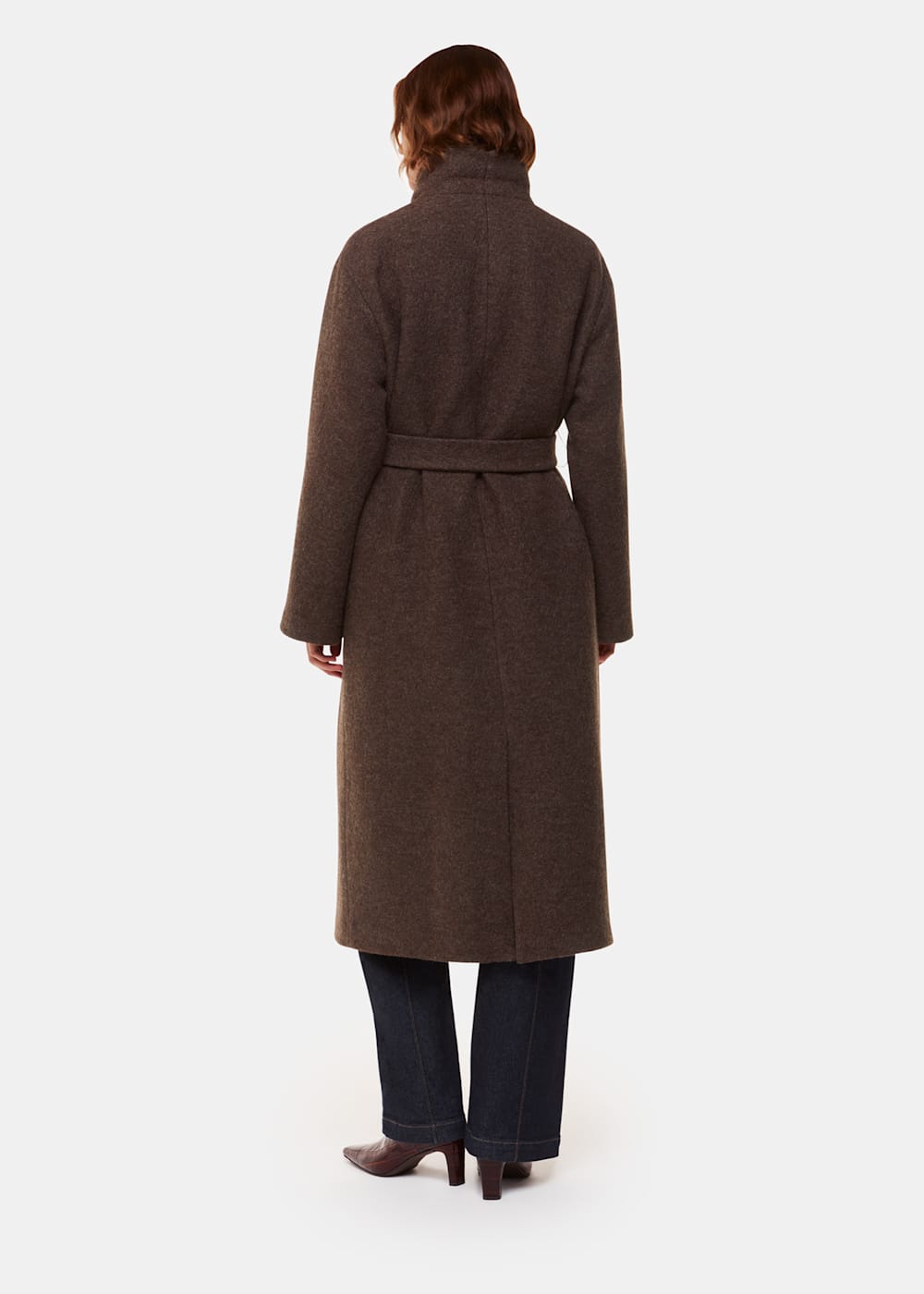 Taupe Morgan Funnel Neck Coat WHISTLES Whistles UK