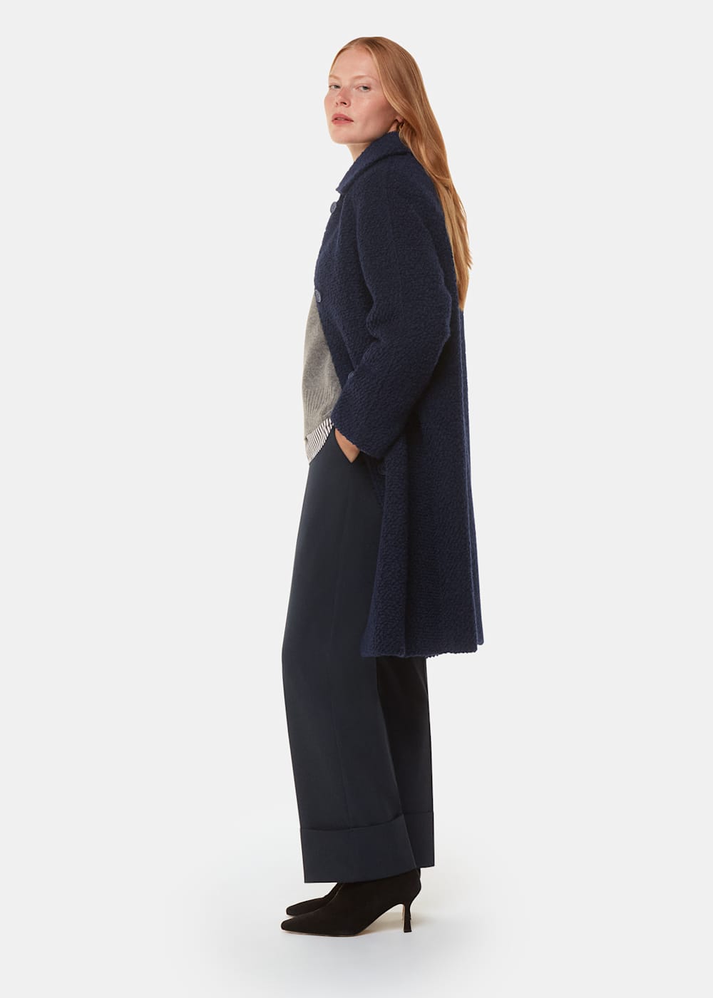Navy boucle jacket discount