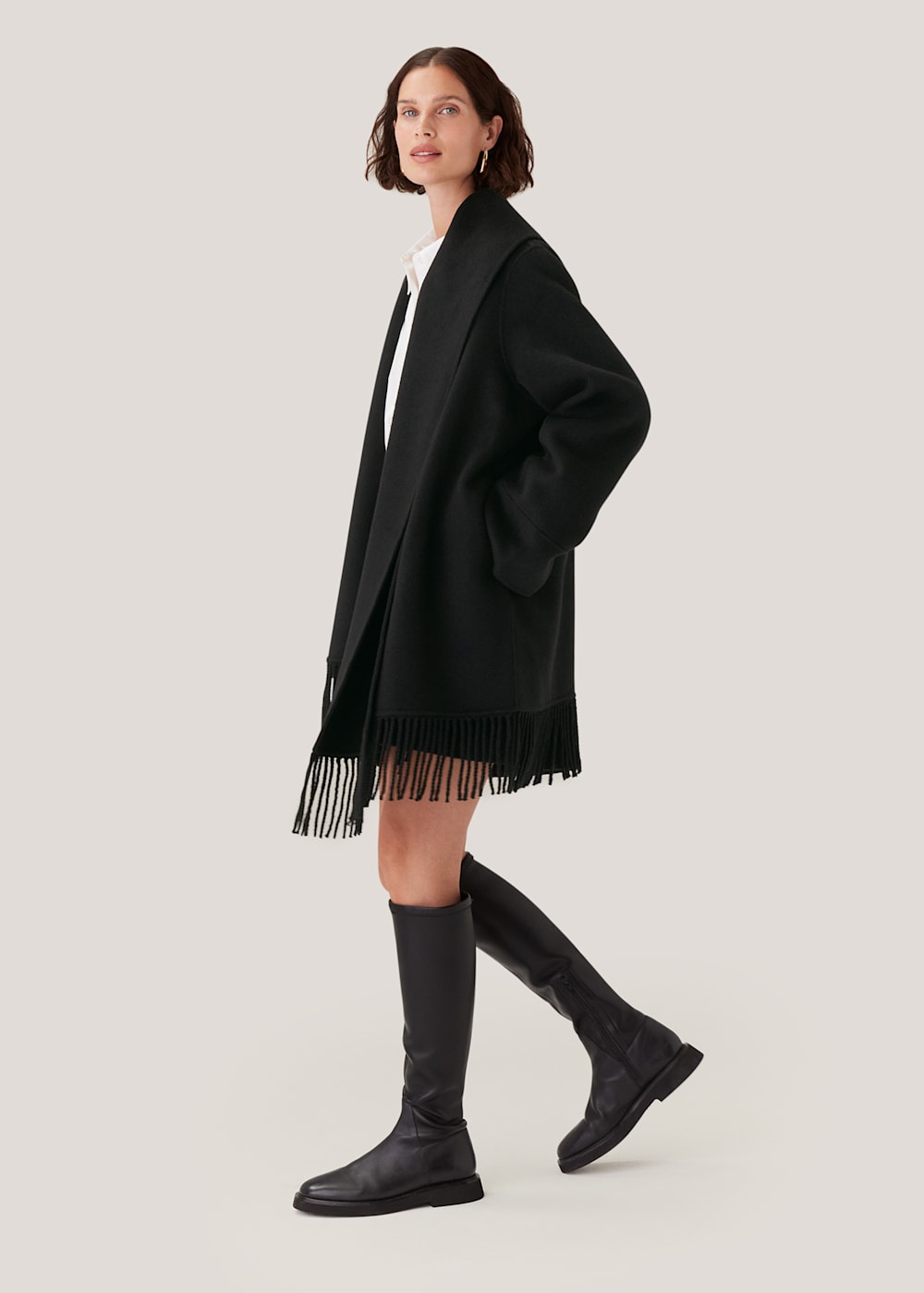 Black fringe coat shop