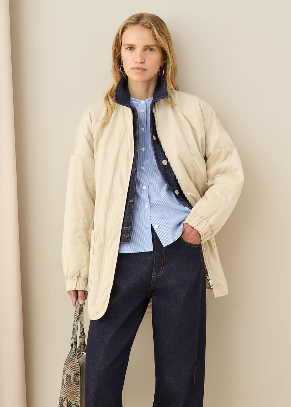 Neutral Esther Quilted Coat WHISTLES Whistles UK