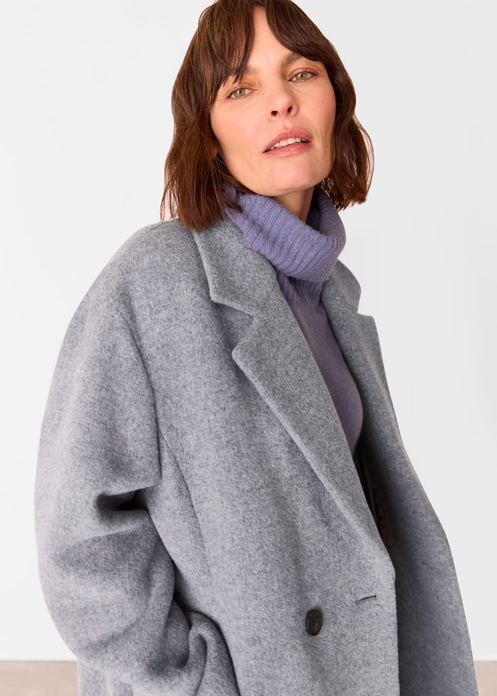 （訳ありセール 格安） Breasted Double Eliza Grey Coat | UK Whistles | WHISTLES | キャットタワー