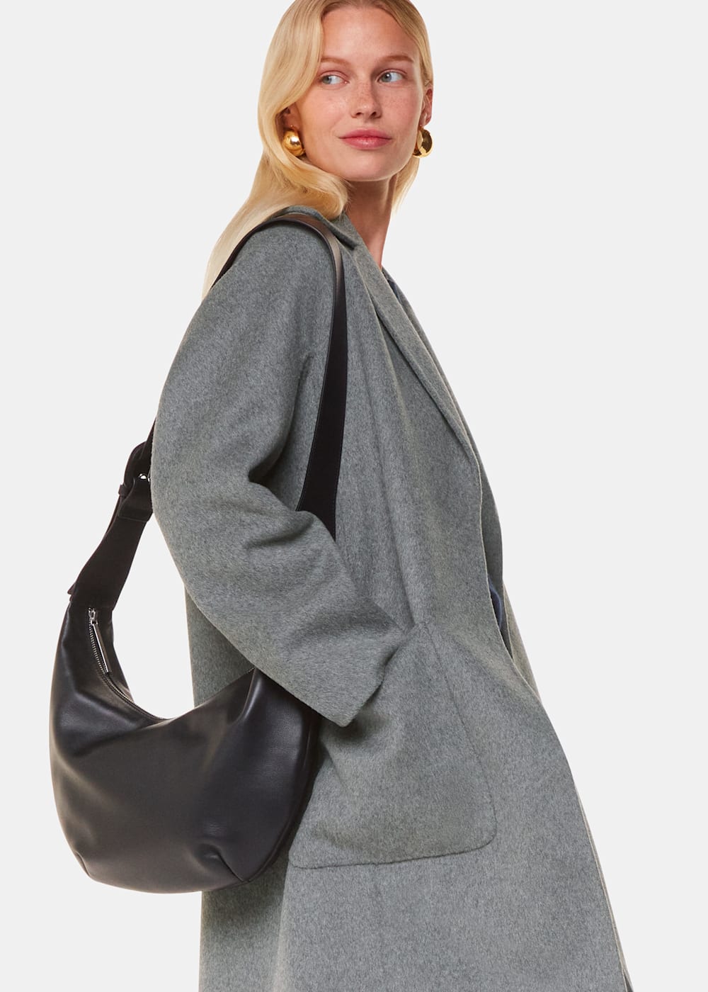 Grey Cassie Double Face Pocket Coat WHISTLES Whistles UK
