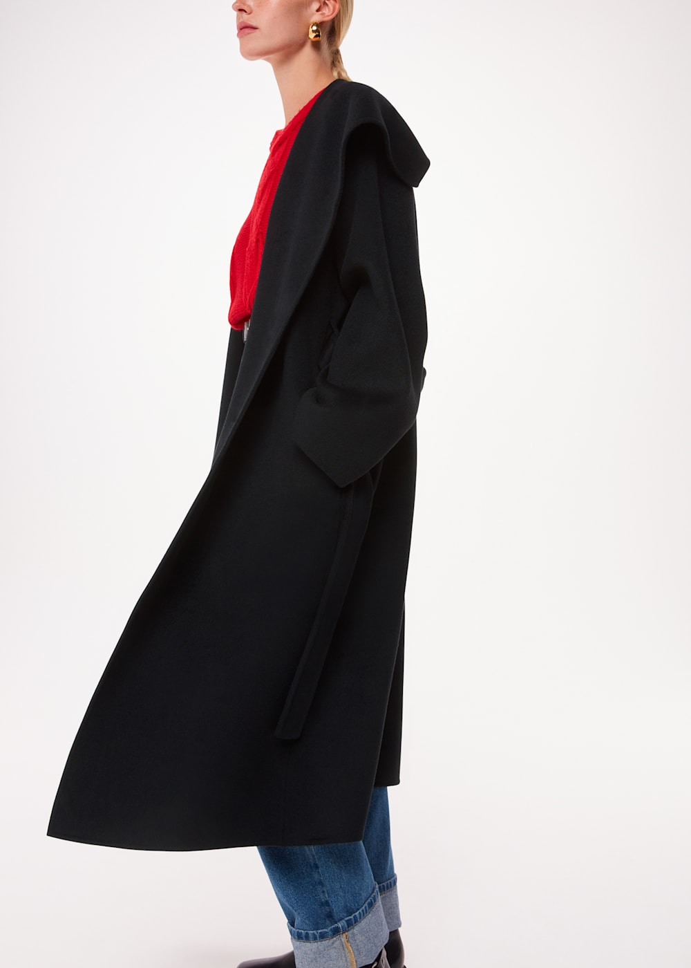 Black collar coat hotsell