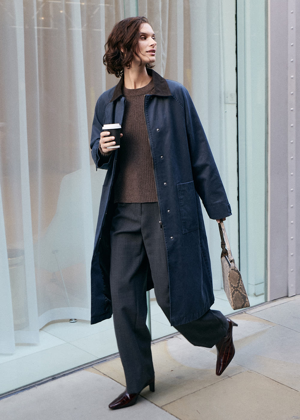 Waxed overcoat on sale