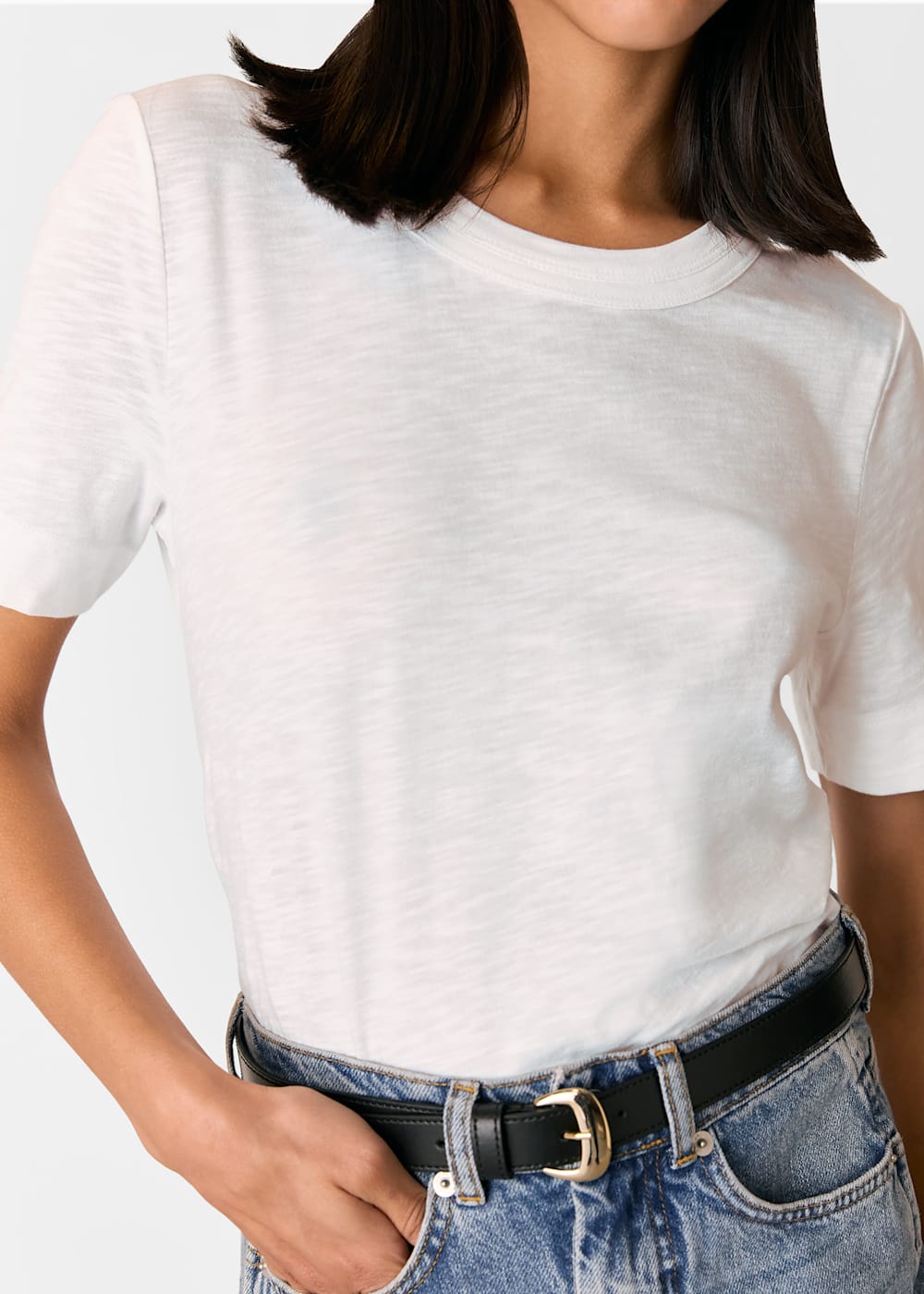 Whistles Rosa Double Trim T-Shirt Whistles Rosa Double Trim T-Shirt