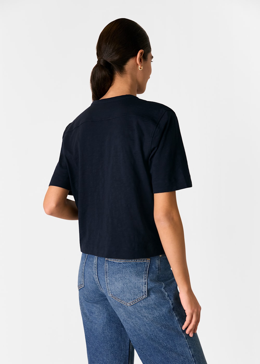 Whistles Ella V Neck Button Through Tee Whistles Ella V Neck Button Through Tee