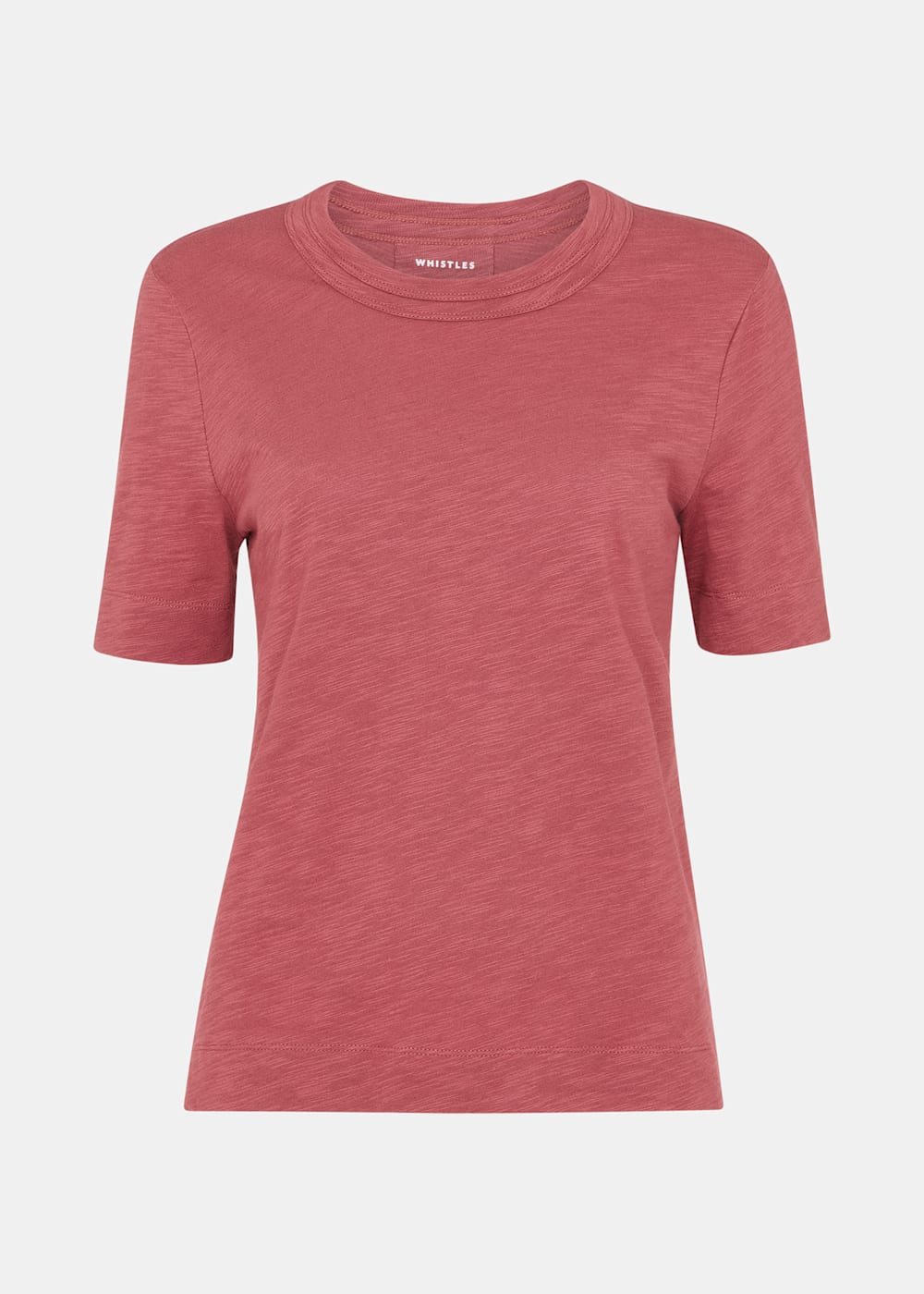 Whistles Dark Pink Rosa Double Trim T-Shirt Whistles Dark Pink Rosa Double Trim T-Shirt