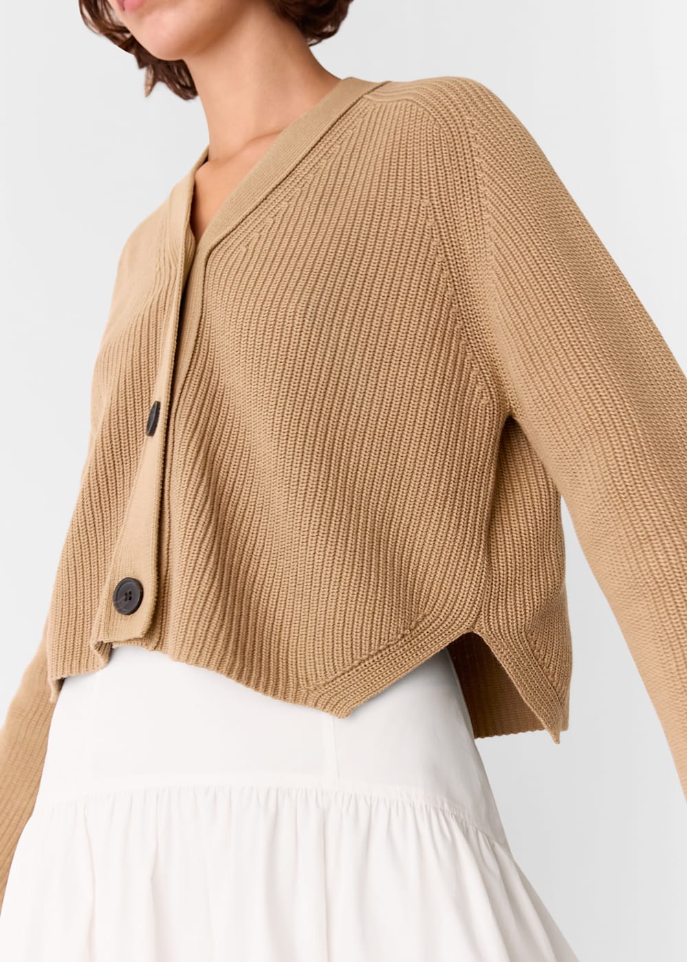 Whistles Camel Nala Cotton Cardigan Whistles Camel Nala Cotton Cardigan
