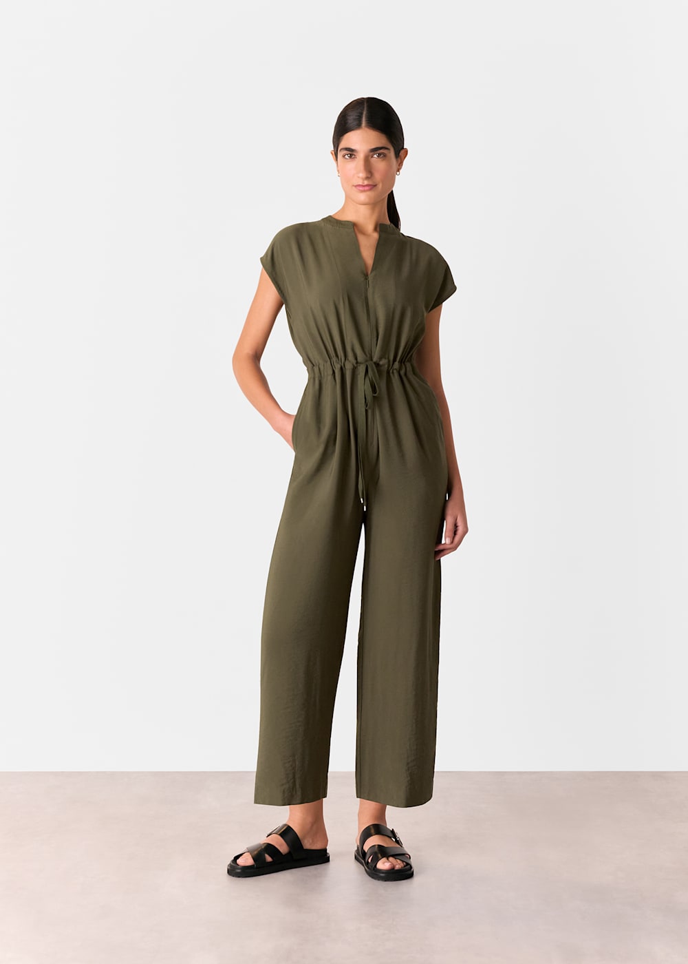 Whistles Sleeveless Drawstring Jumpsuit Whistles Sleeveless Drawstring Jumpsuit