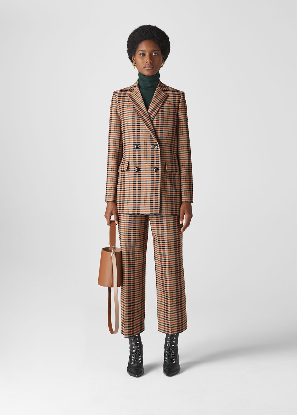 Check double breasted suit hotsell