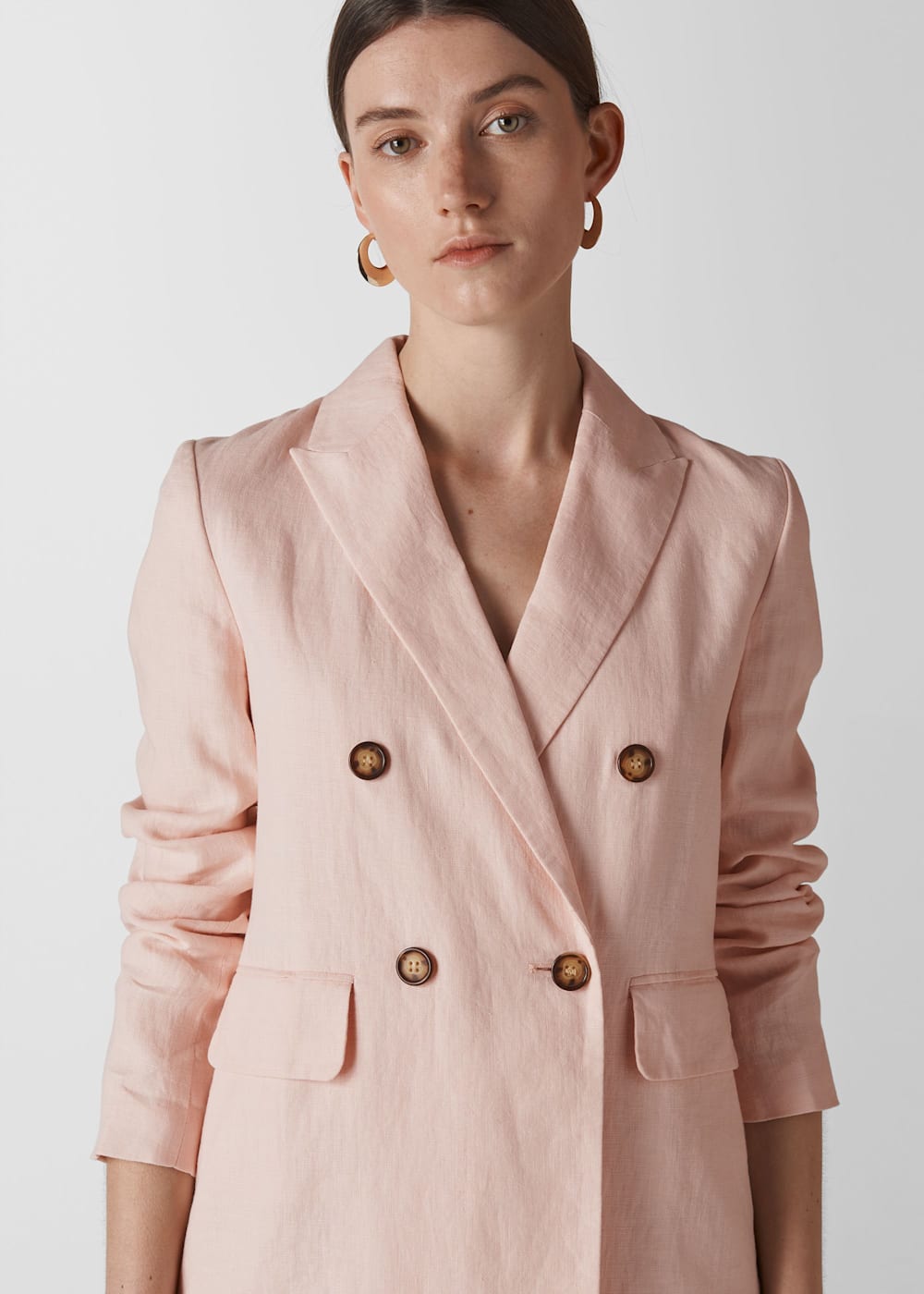 Light pink linen blazer best sale