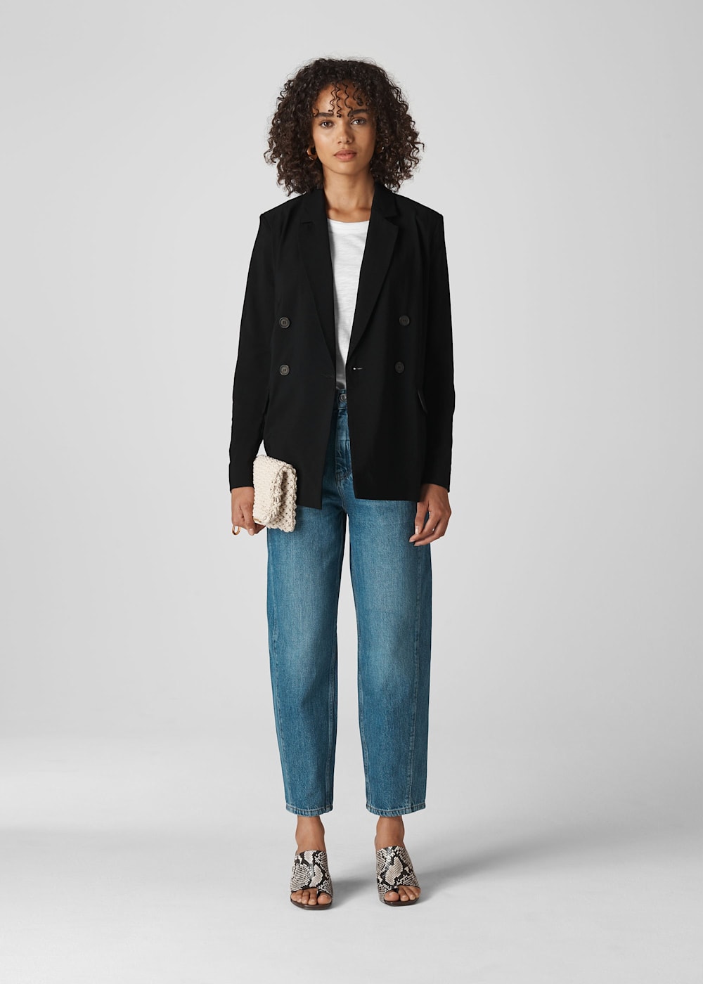 Whistles check double breasted blazer 2025