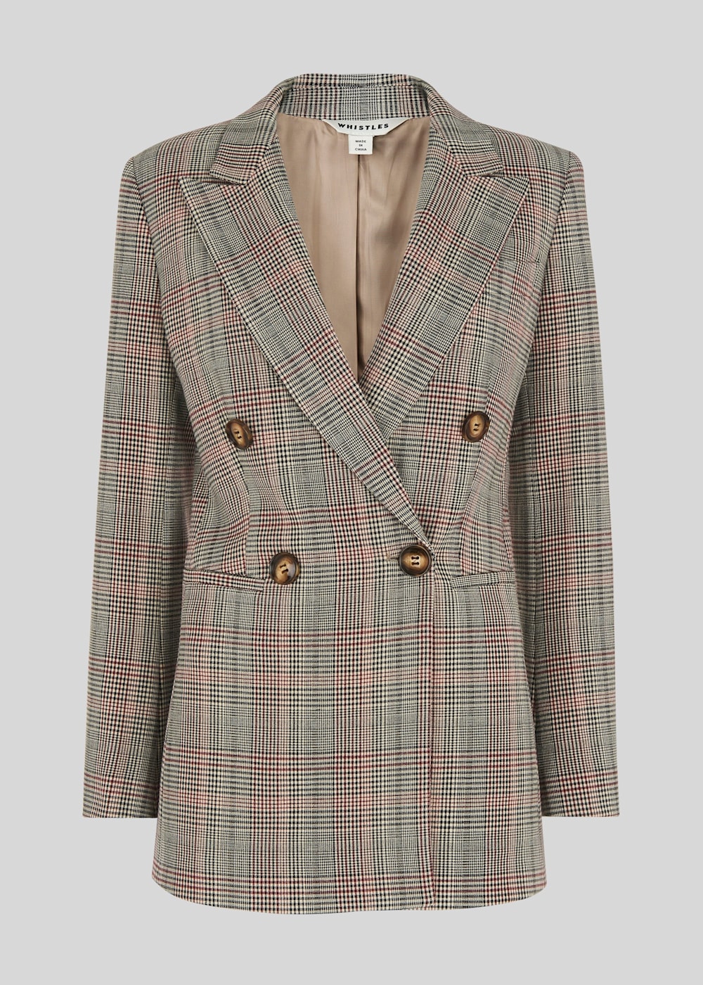 Multicolour Hourglass Check Blazer WHISTLES Whistles US