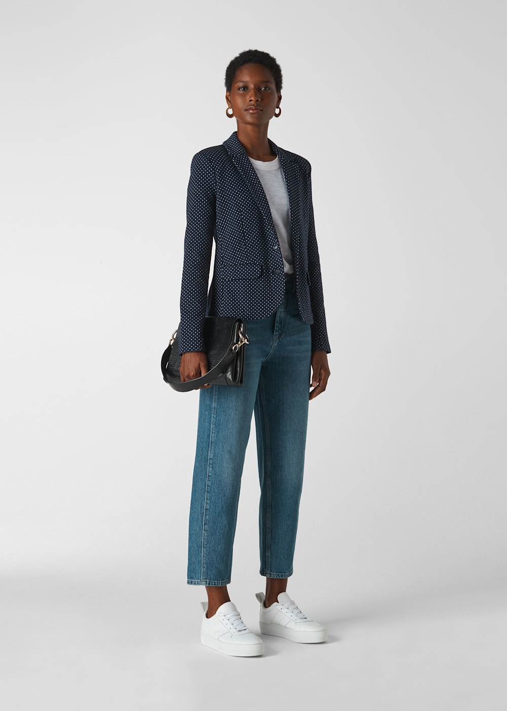 Whistles slim jersey jacket navy hot sale