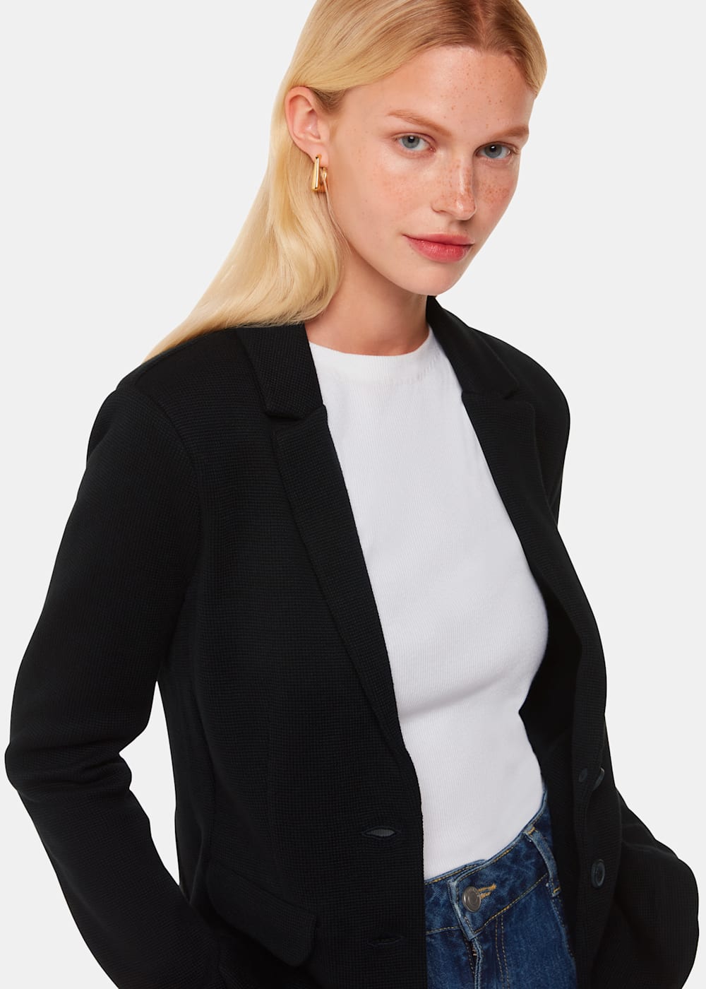 Whistles Black Slim Jersey Jacket Whistles Black Slim Jersey Jacket