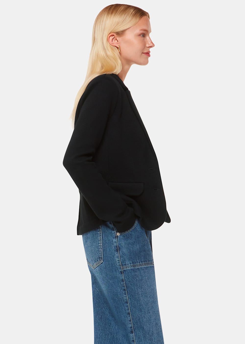 Whistles slim jersey jacket black shop