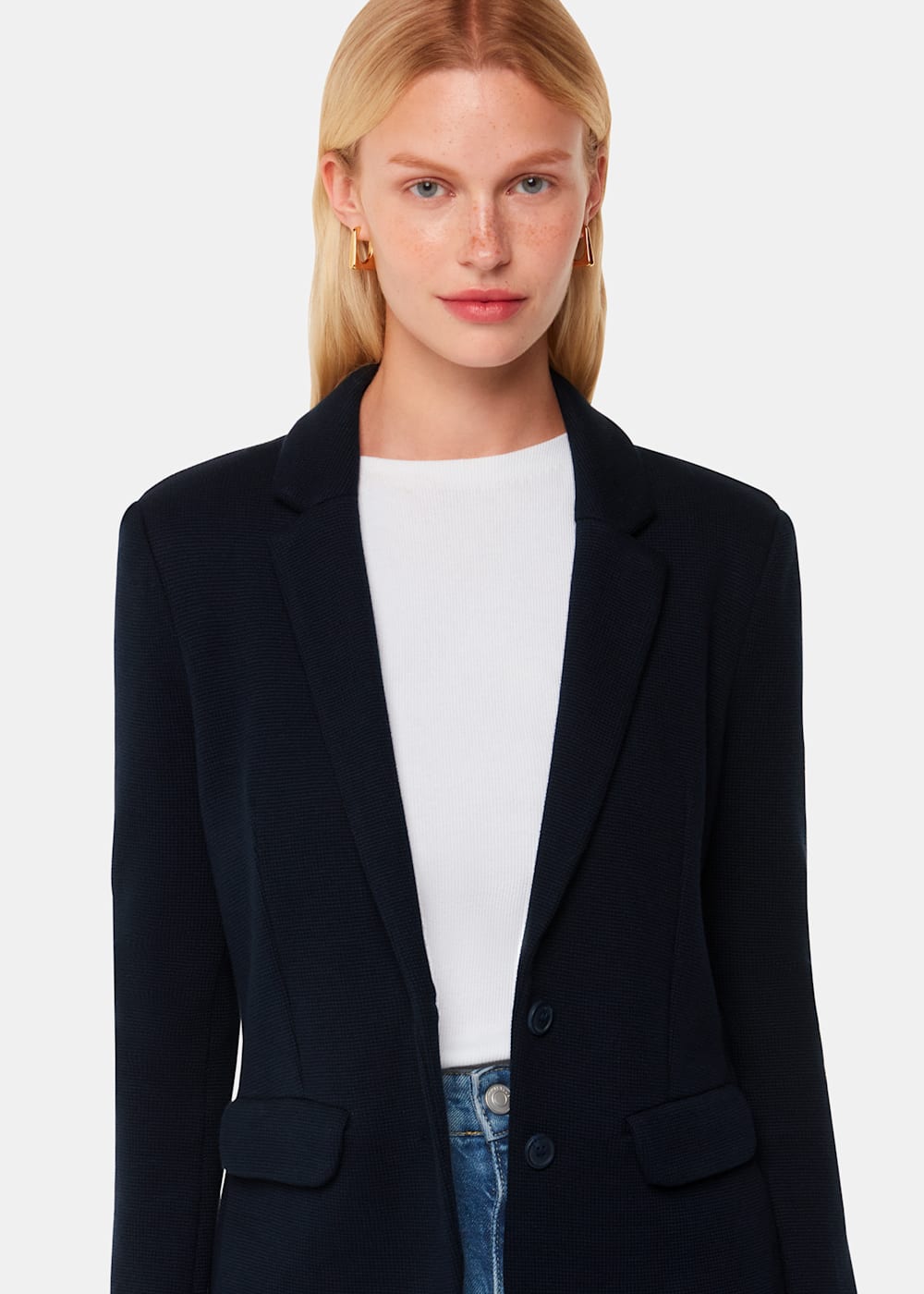 Whistles Navy Slim Jersey Jacket Whistles Navy Slim Jersey Jacket