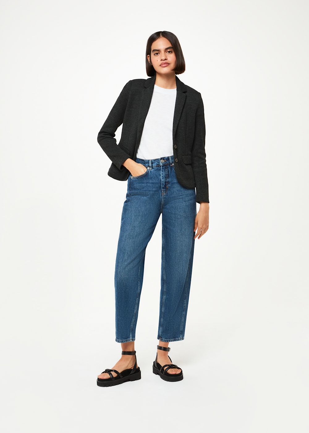 Whistles Dark Grey Slim Jersey Jacket Whistles Dark Grey Slim Jersey Jacket
