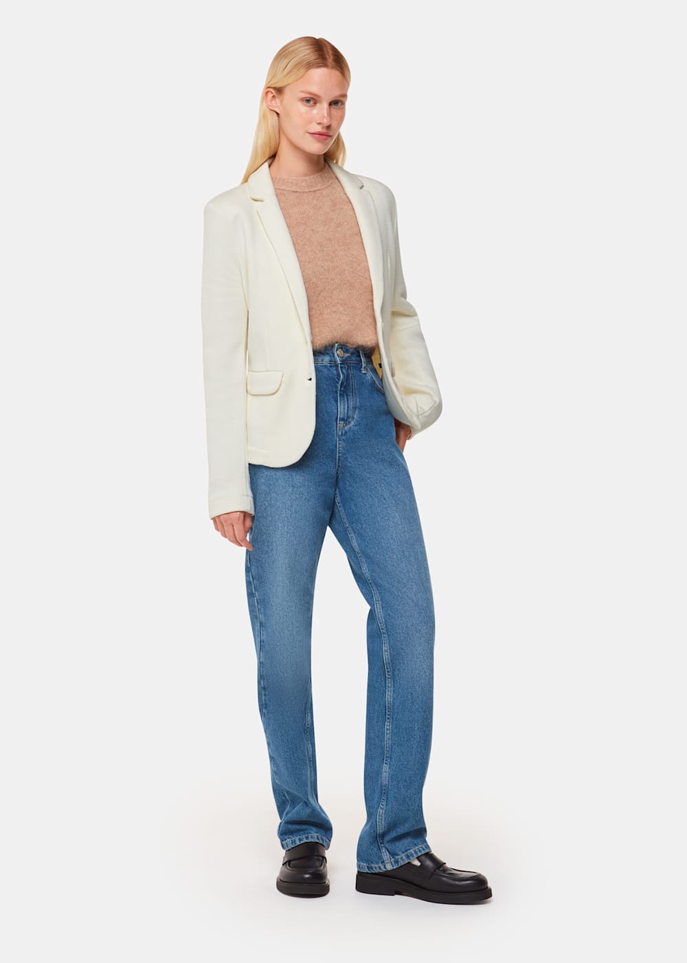 Whistles Ivory Slim Jersey Jacket Whistles Ivory Slim Jersey Jacket