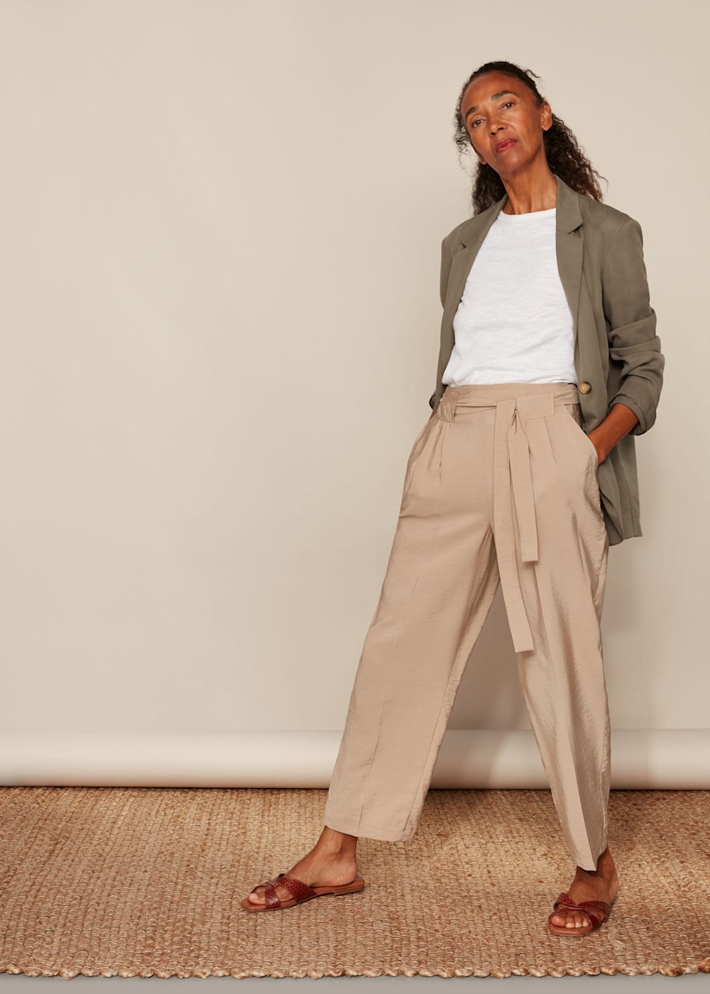 Khaki casual blazer store