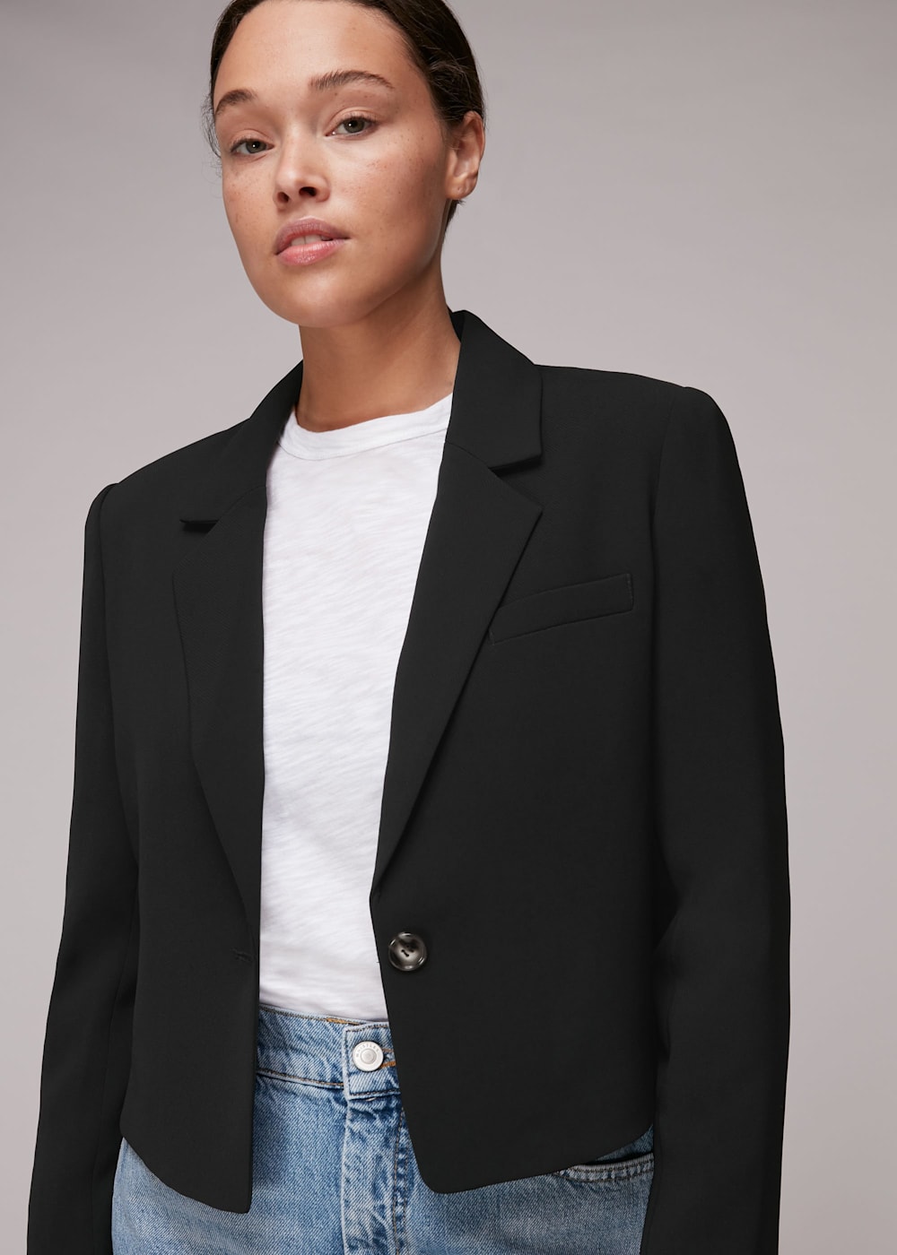 Women's cropped blazer jackets shop