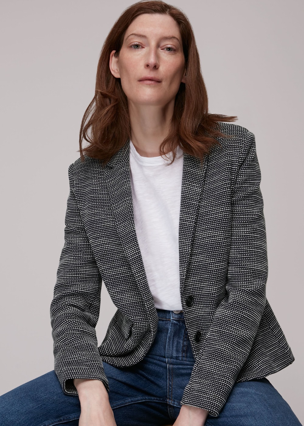 Whistles slim jersey jacket black 2025