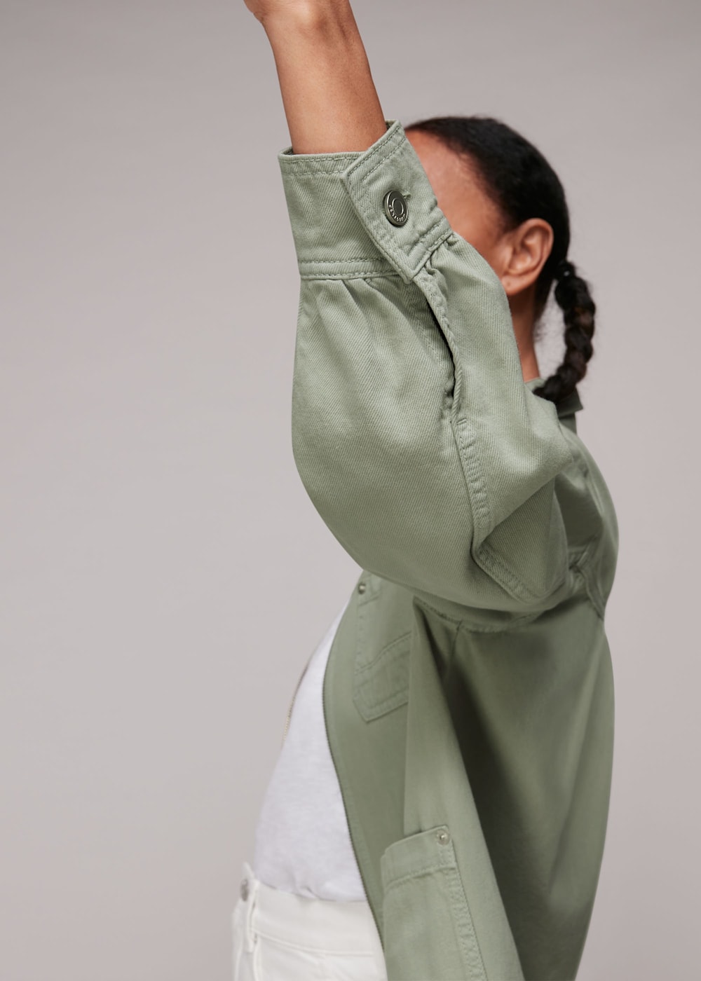 Green cargo jacket top