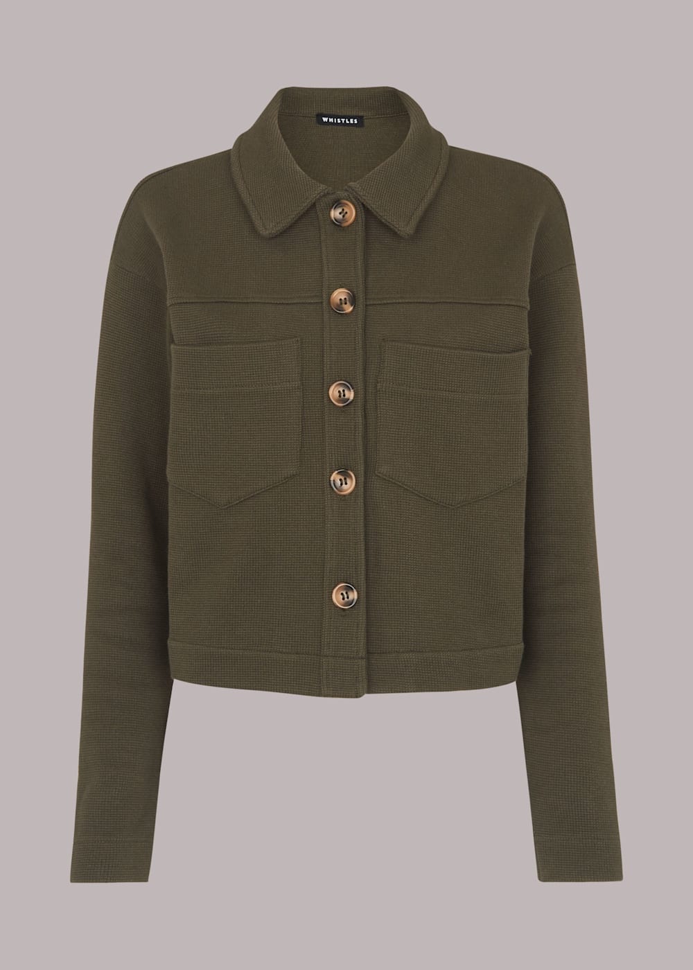Khaki Jersey Utility Jacket WHISTLES Whistles US