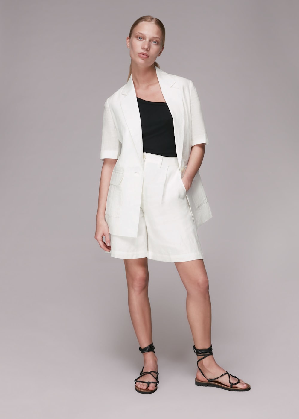 Linen jacket and shorts online