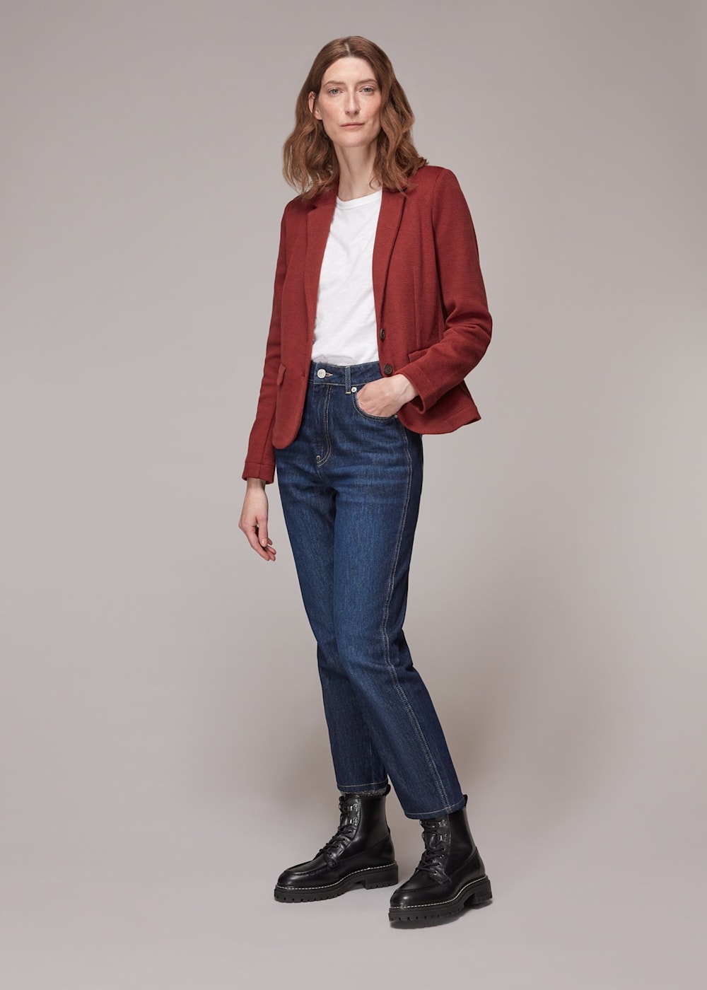 Burgundy Slim Fit Jersey Jacket