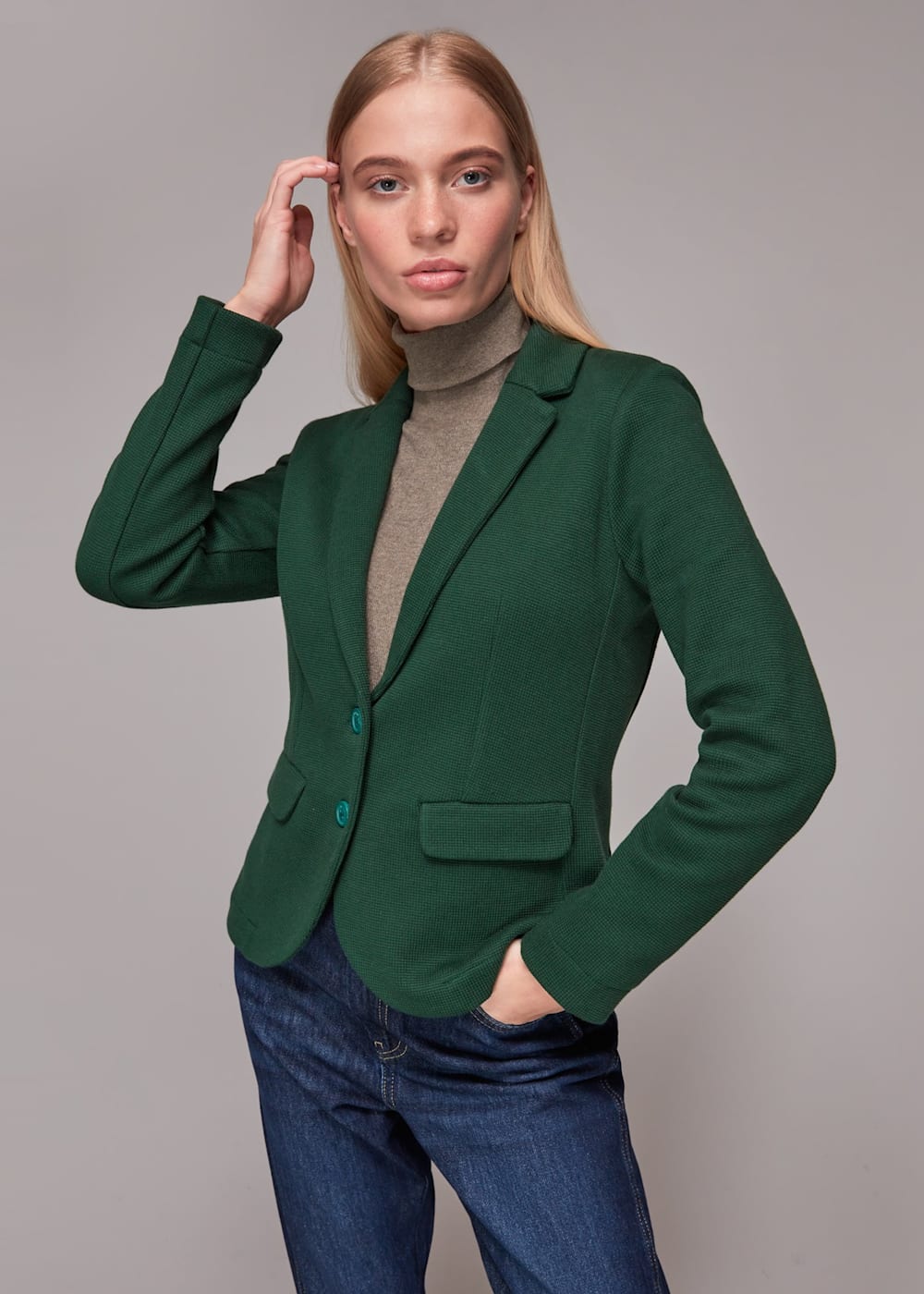 Whistles Green Slim Jersey Jacket Whistles Green Slim Jersey Jacket