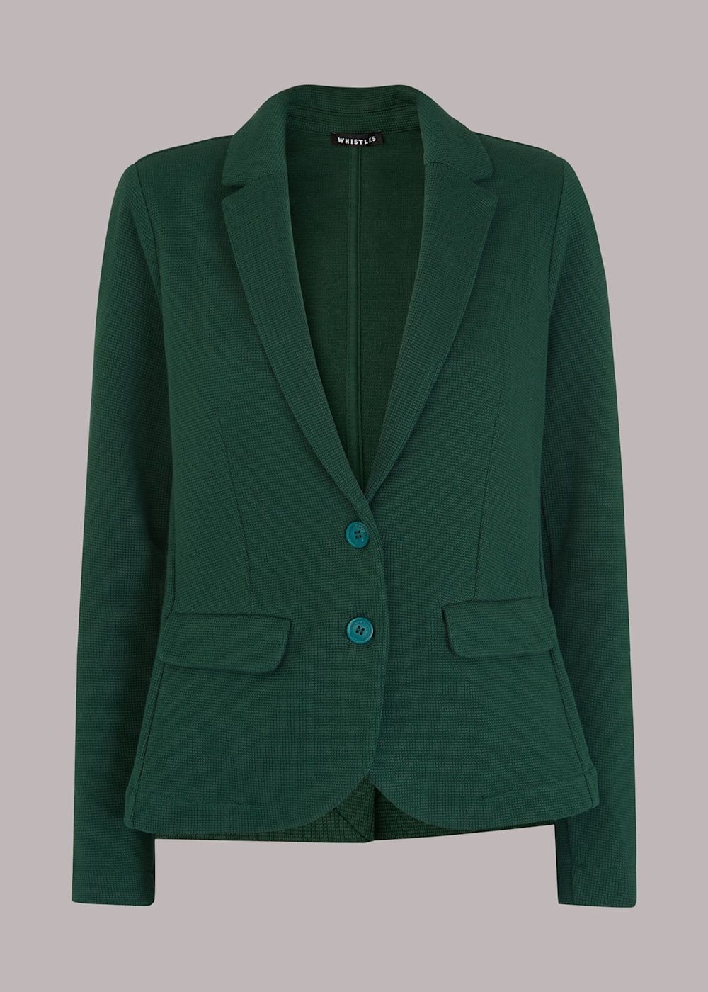 Dark Green Slim Fit Jersey Jacket WHISTLES Whistles UK