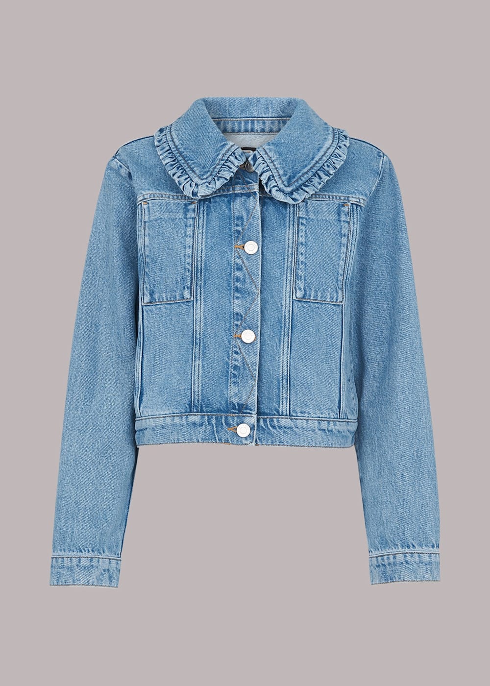 Denim Collar Detail Denim Jacket WHISTLES Whistles UK
