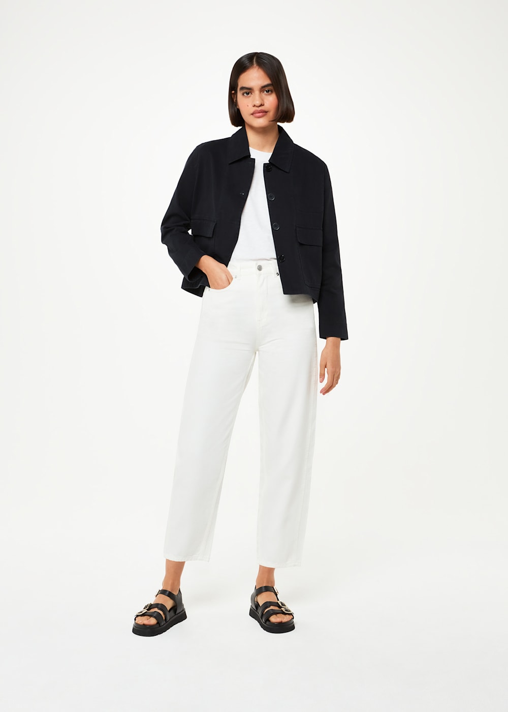 Casual Jacket with Front Pockets in Black Whistles Whistles UK