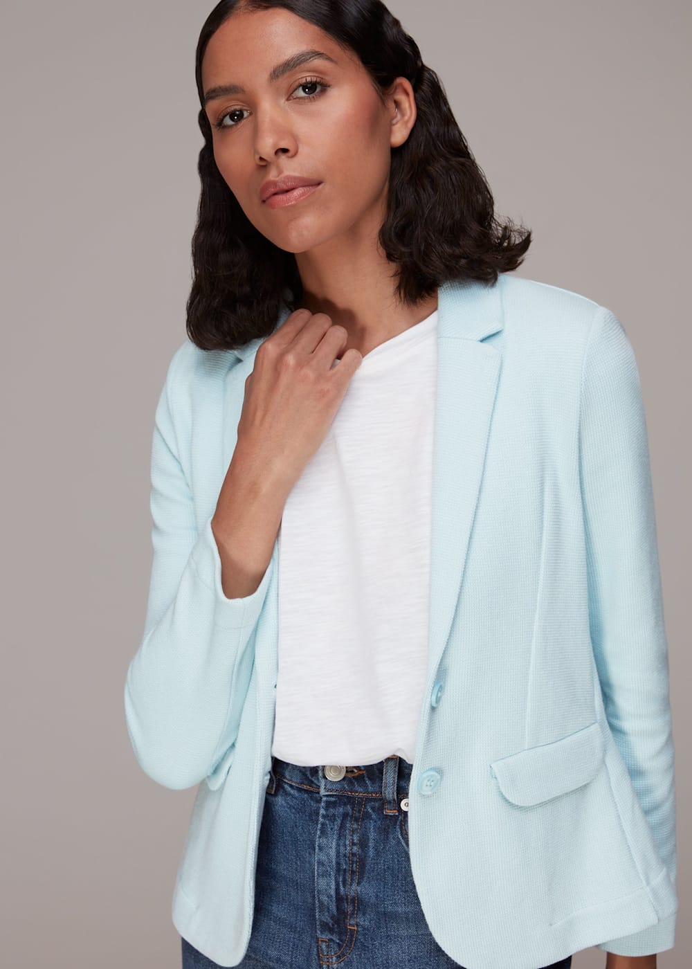 Womens pale blue jacket 2025