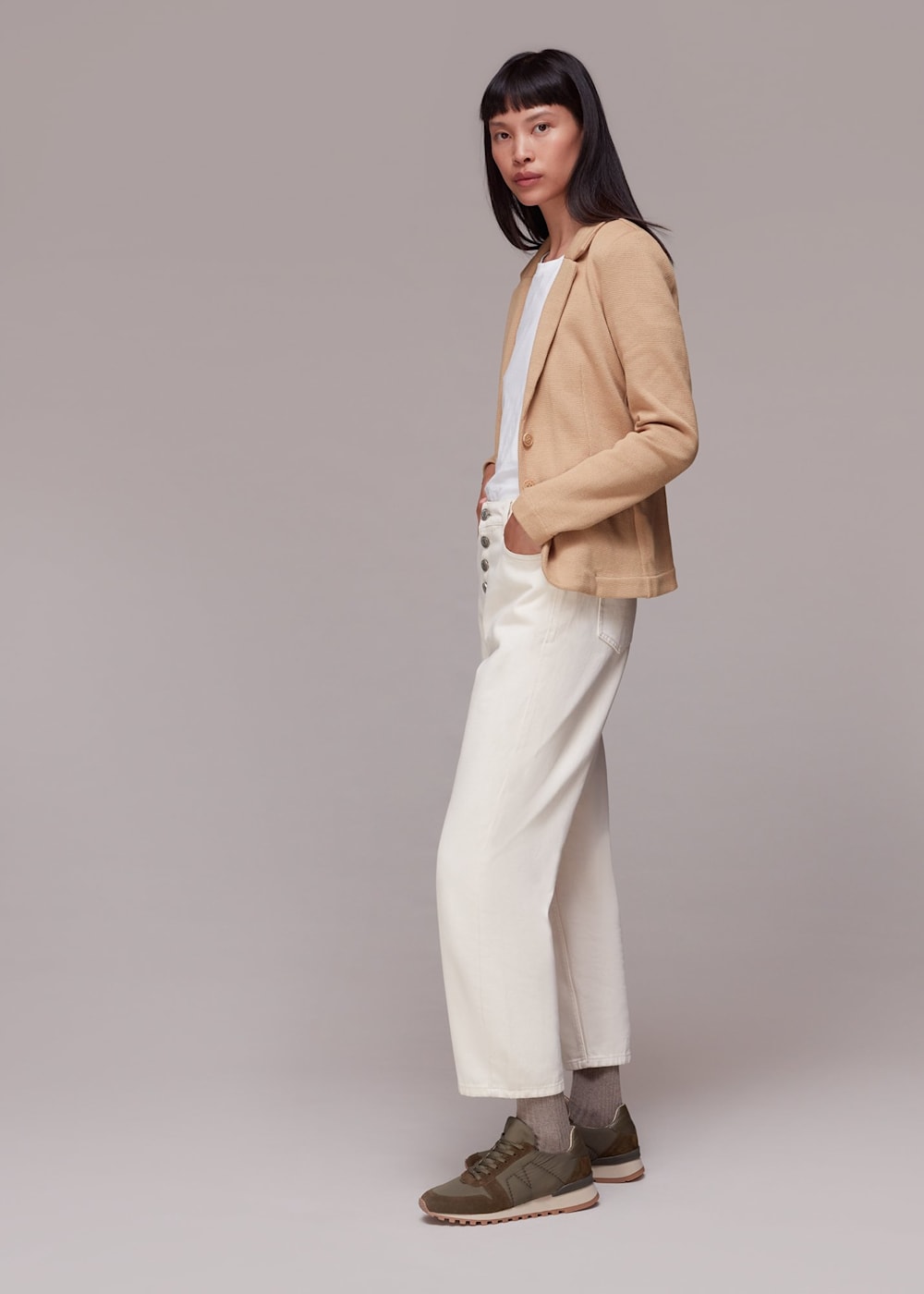 Whistles slim jersey jacket grey on sale