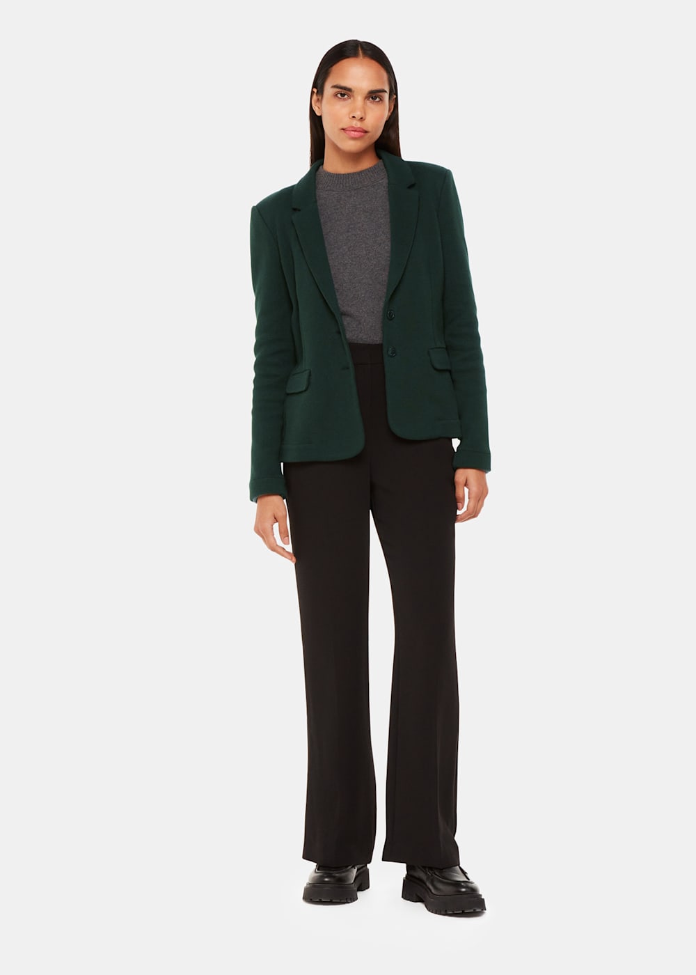 Whistles Green Slim Jersey Jacket Whistles Green Slim Jersey Jacket