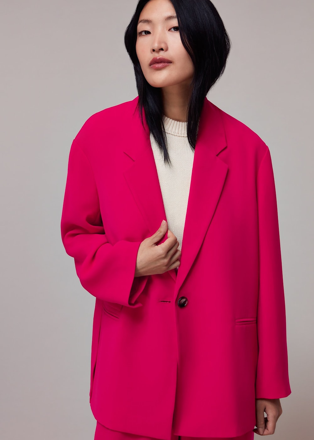 Express oversized tailored knit blazer 2025