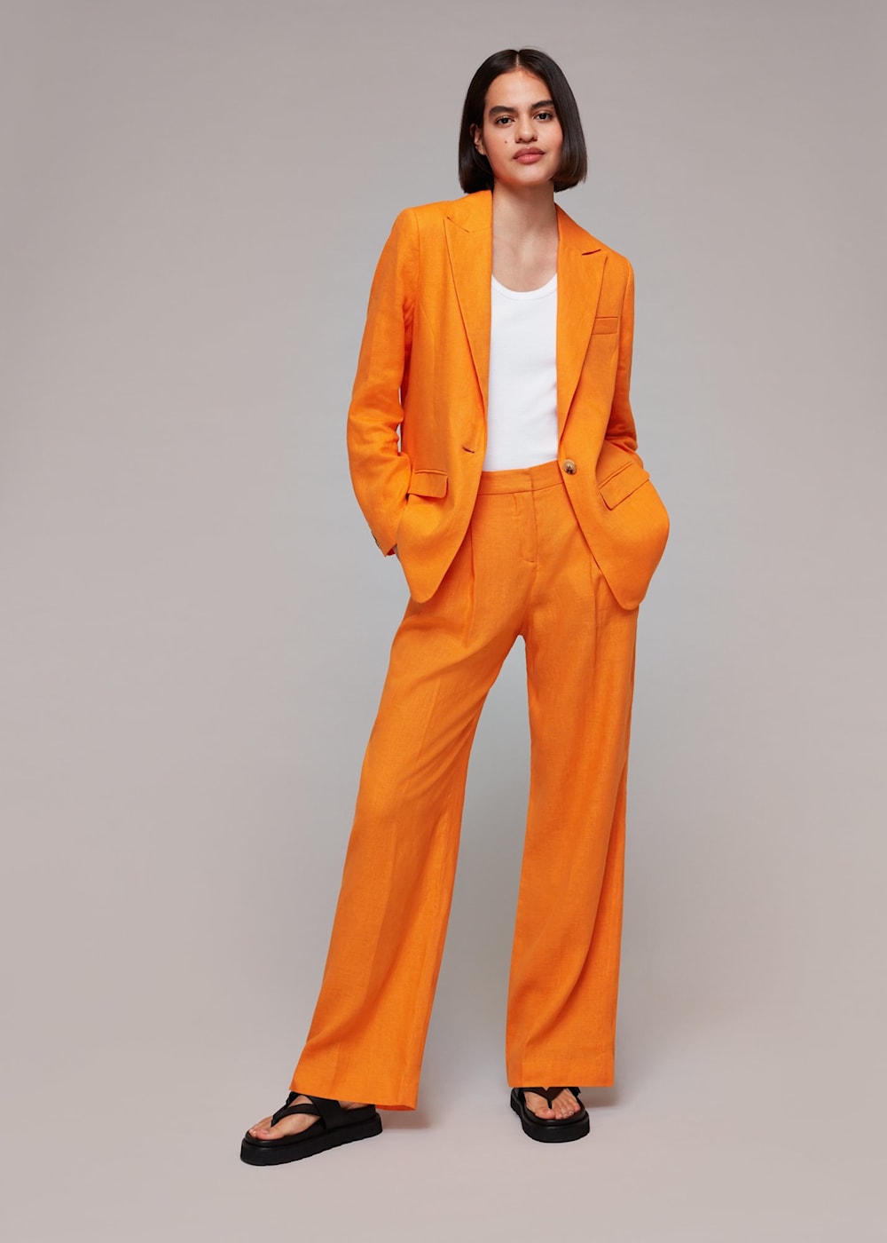 Whistles linen blazer shop