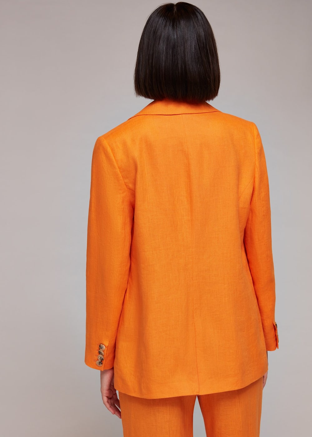 Orange linen blazer online