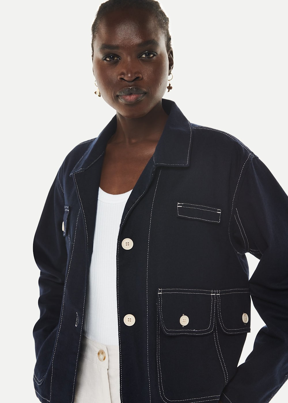 Cargo pocket jacket top