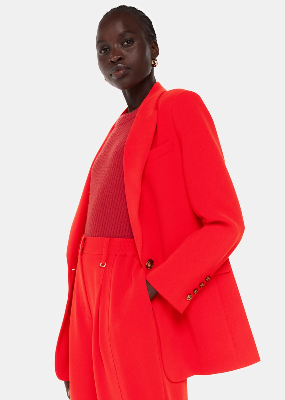 Red boyfriend blazer shop