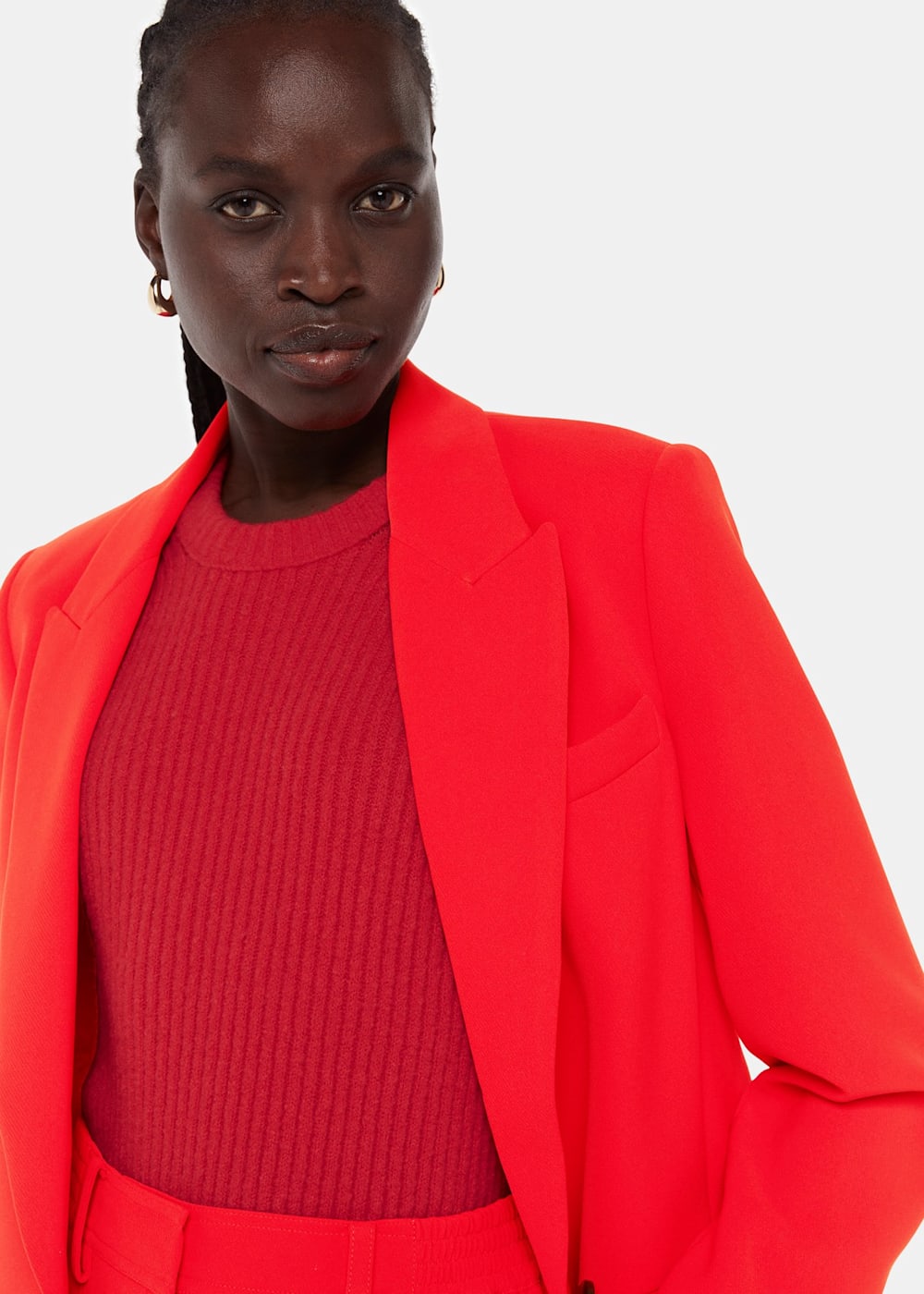 Red crepe blazer 2025