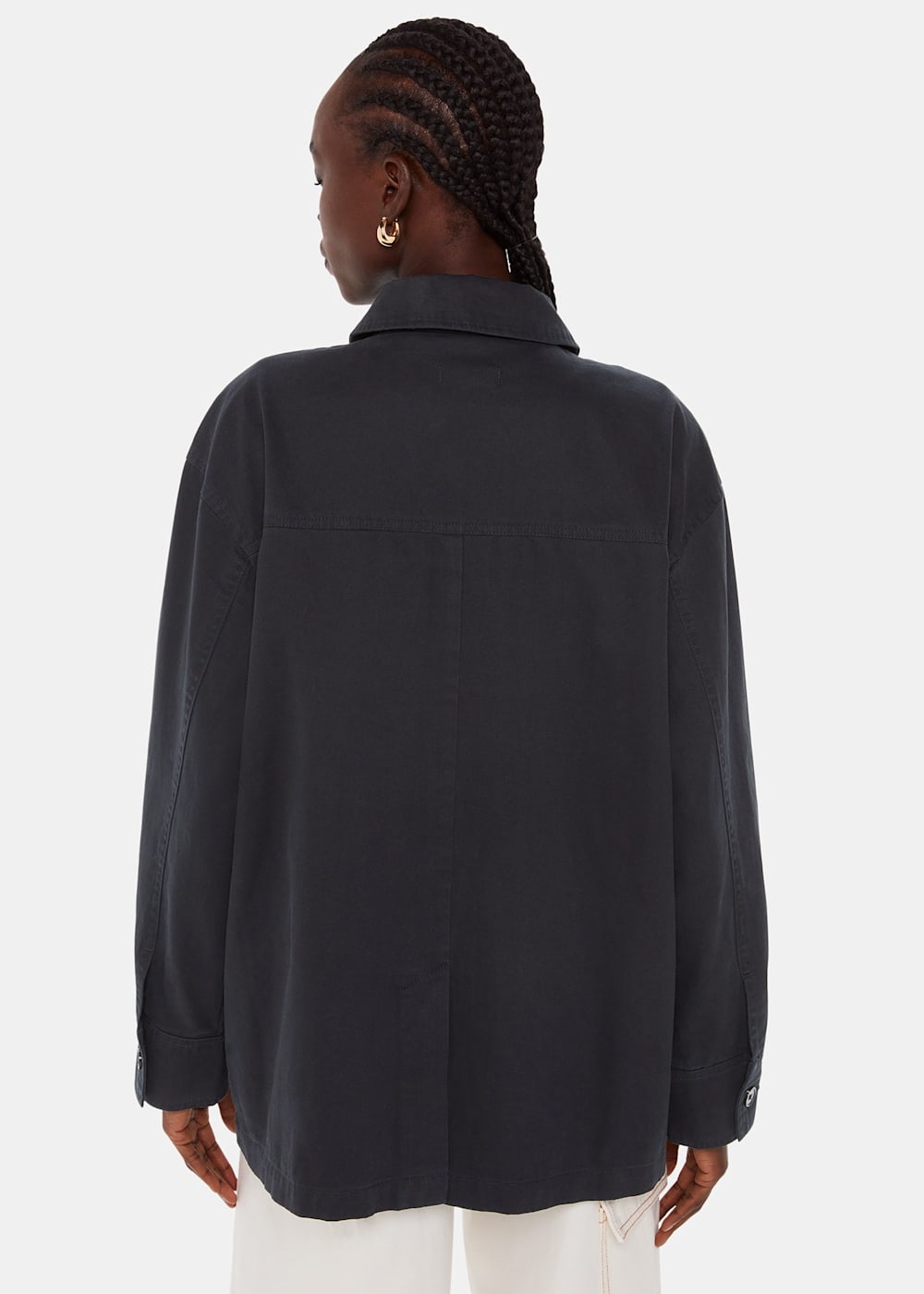 Washed Black Megan 4 Pocket Casual Jacket WHISTLES Whistles UK
