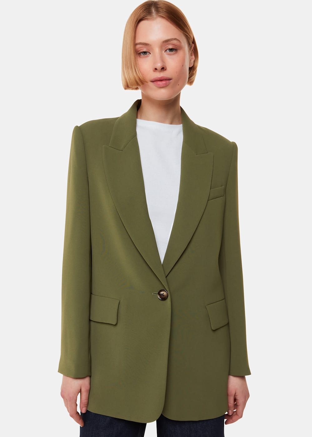 Green boyfriend blazer discount