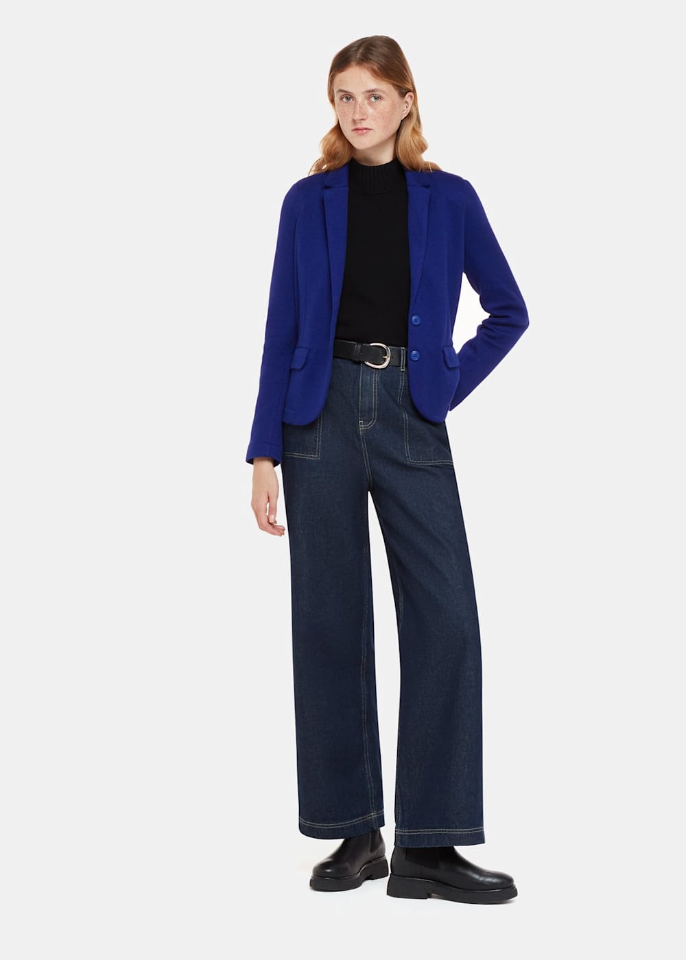 Whistles Navy Slim Jersey Jacket Whistles Navy Slim Jersey Jacket