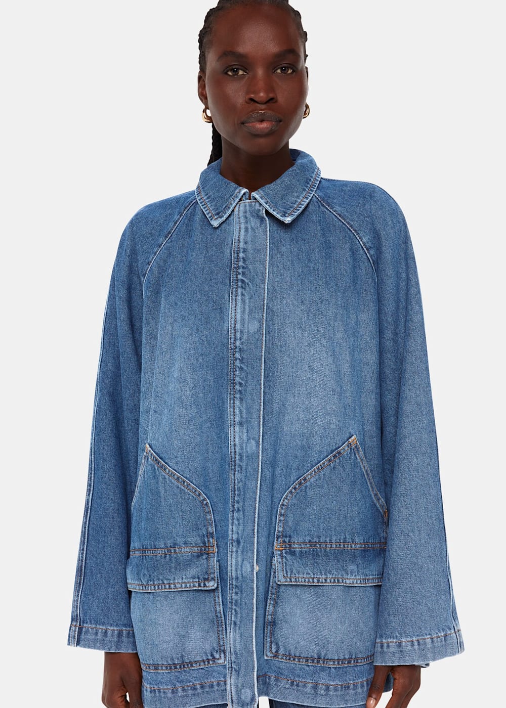 Denim Flare Sleeve Denim Jacket WHISTLES Whistles UK