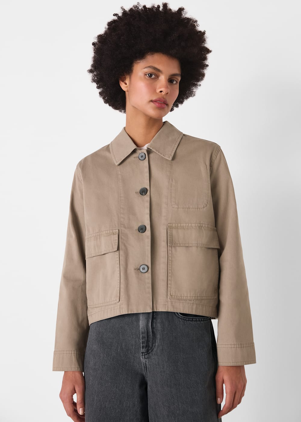 Whistles Marie Casual Jacket Taupe Whistles Marie Casual Jacket Taupe