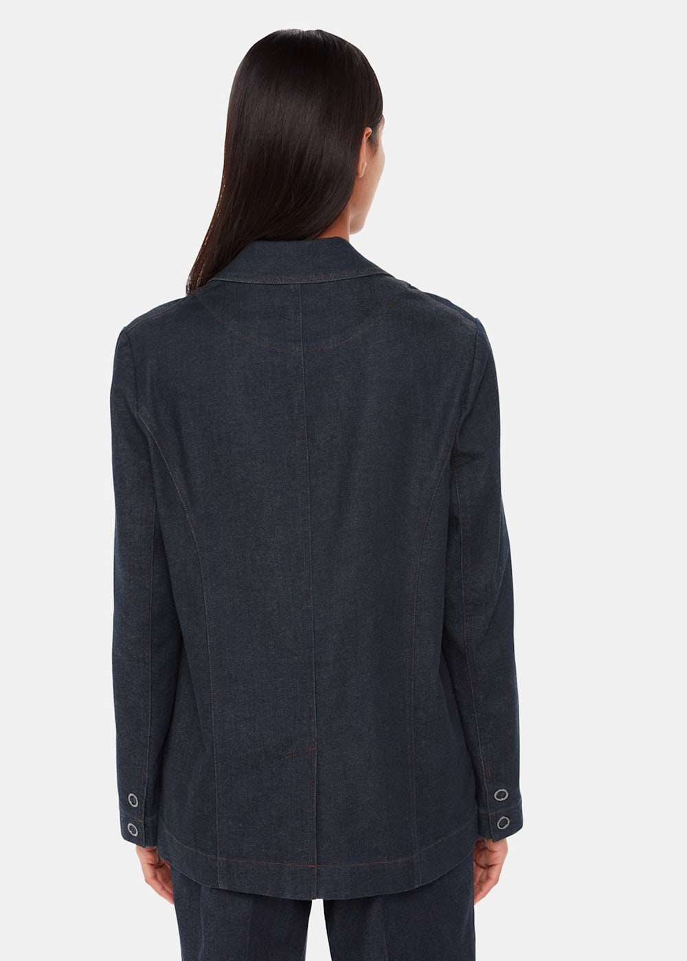 Dark denim blazer online