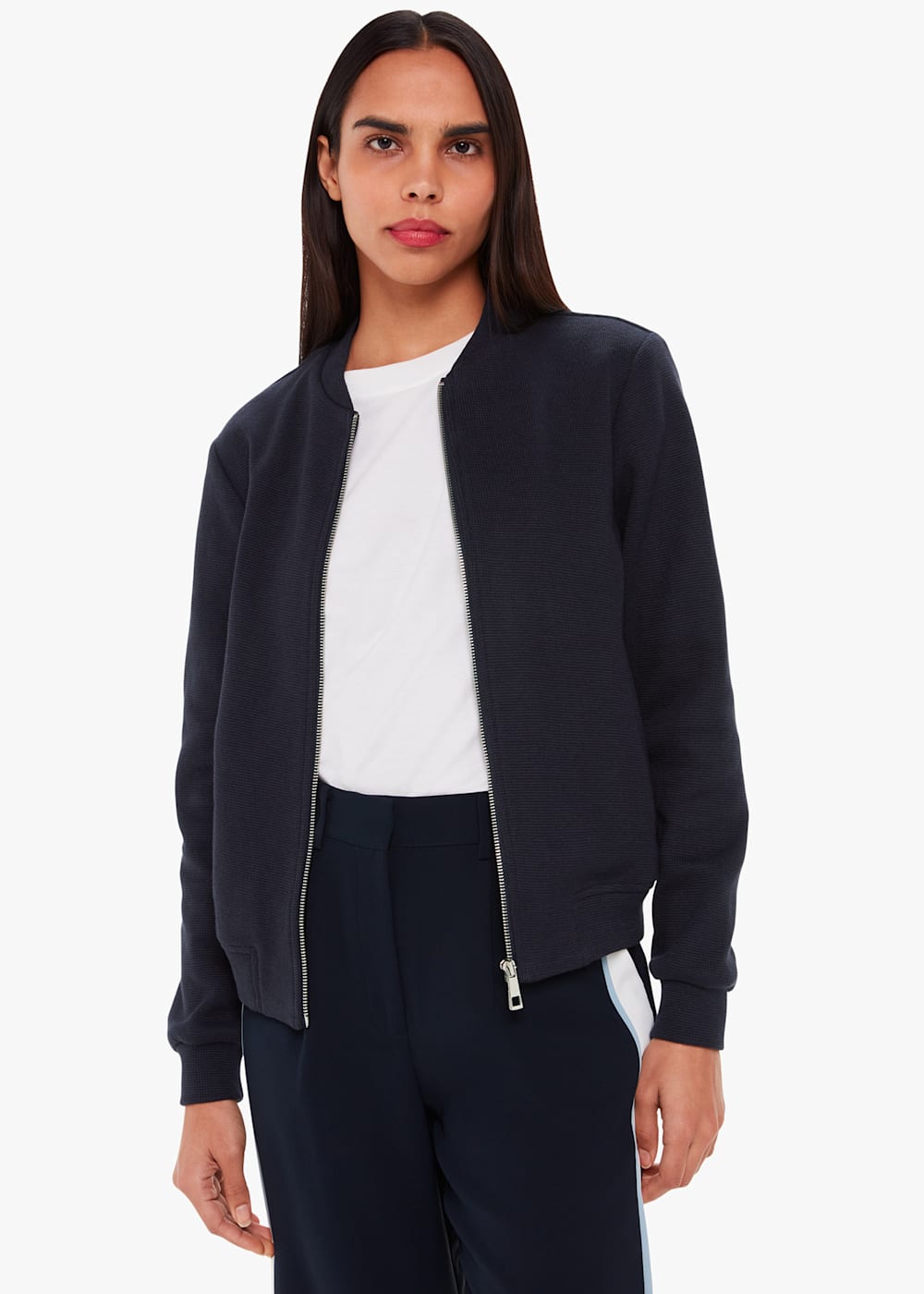 Black jersey bomber jacket sales